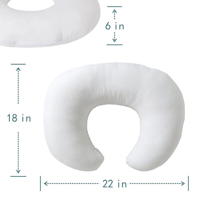 QUENESS Nursing Pillow and Positioner, Breastfeeding, Bottle Feeding, Baby Sitting Support, Tummy Time Support for Baby Boys and Girls, Propping Baby Pillow (Naked Pillow)
