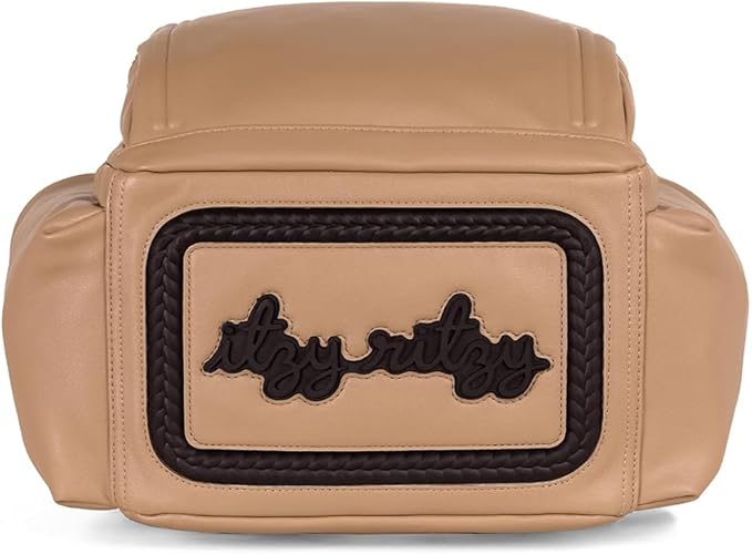 Itzy Ritzy Diaper Bag Backpack – Large Capacity Boss Plus Baby Backpack Diaper Bag Featuring 19 Pockets, Changing Pad, Stroller Clips, and Comfortable Straps (Chai)