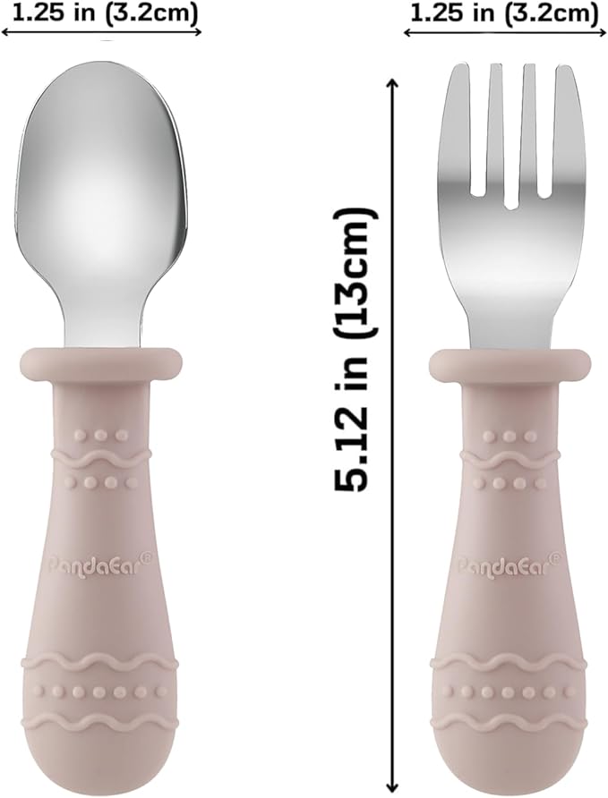 PandaEar 6-in-1 Stainless Steel Baby Feeding Set | Divided Suction Plate, Bowl, Sippy Cup with Straw, Bib, Spoon & Fork | BPA-Free Toddler Feeding Essentials for Self-Feeding (Pink)