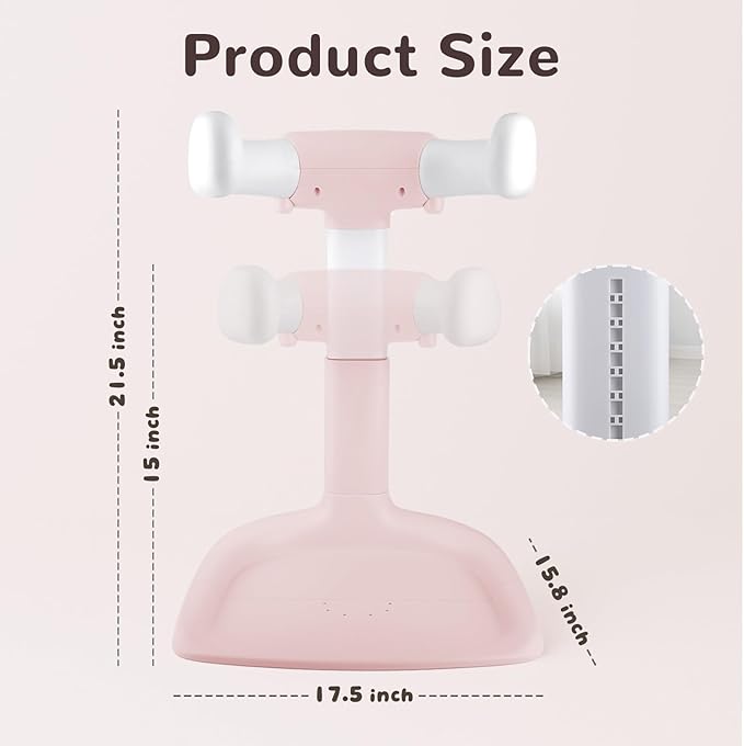 EC-Gaze Baby Shower Stand – Adjustable Baby Bath Stand & Standing Baby Bathtub, Baby Shower Standing Support, Toddler Shower Stand for Infants 8–36 Months(Pink)
