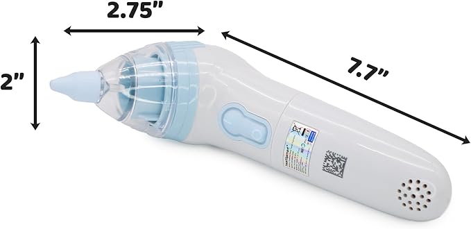 HealthSmart Nasal Aspirator for Baby – Perfect Gift for Moms & Baby Registry -3 Suction Levels, 3 Silicone Tips, Ergonomic Electric Nose Sucker with Built-in Nursery Rhymes