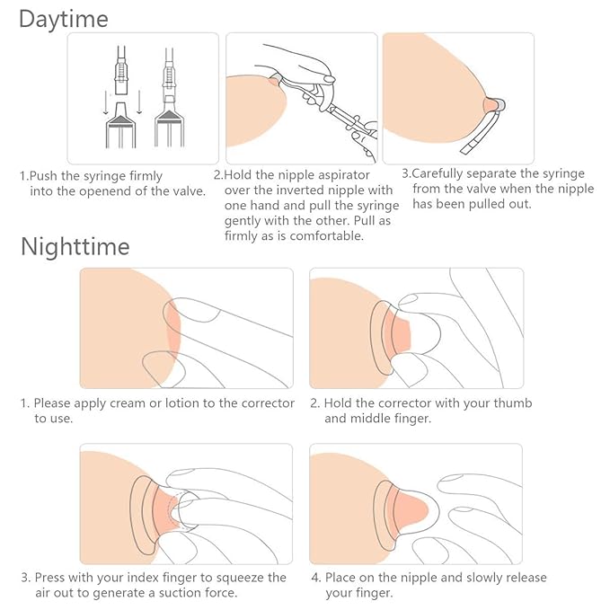 Inverted Nipple Corrector Puller 2 PC Nipple Aspirator Corrector Women Nipple Suckers for Flat Nipples