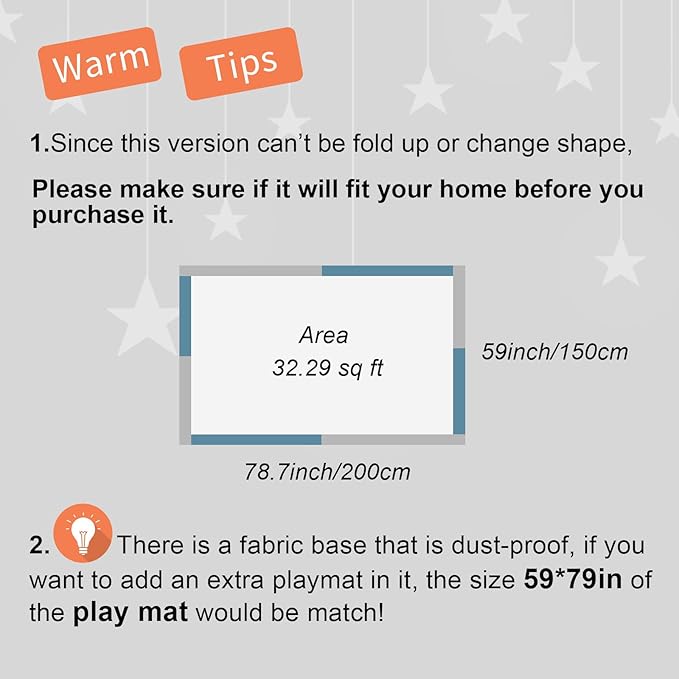 Baby Playpen,Extra Large Playpen for Babies and Toddlers, Sturdy Play Pen Play Yard with Safety Gate,79”x59”Baby Play Pen(Deep Grey)