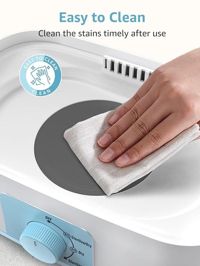 Grownsy Adjustable 4 in 1 Large Bottle Sterilizer and Dryer, 8 Bottles Capacity,Electric Steam Baby Bottle Sterilizer, Sanitizer for Baby Bottles & Pacifiers, Breast Pump Parts Blue