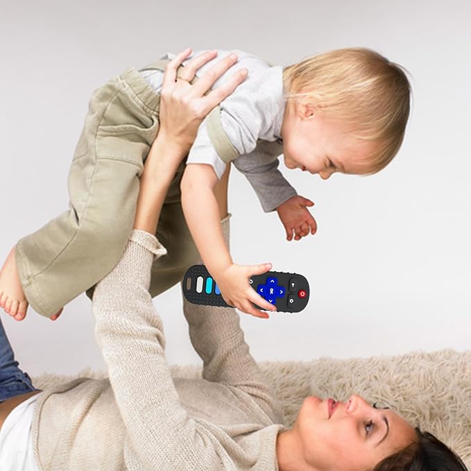 2-Pack Silicone Baby Teething Toys, Silicone Teethers for Babies, Remote Control Shape Teething Toys, Chew Toys for Boys and Girls Teether Early Educational Sensory Toy