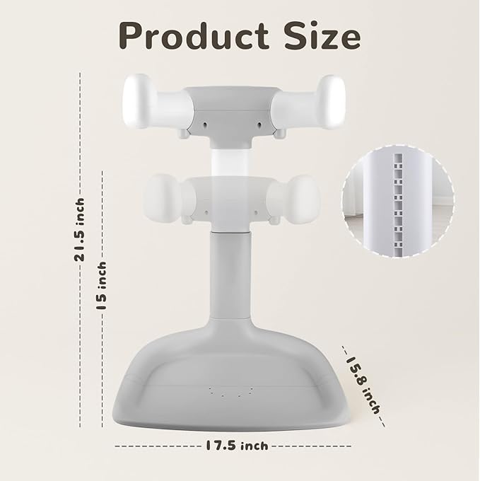 EC-Gaze Baby Shower Stand – Adjustable Baby Bath Stand & Standing Baby Bathtub, Baby Shower Standing Support, Toddler Shower Stand for Infants 8–36 Months (Grey)