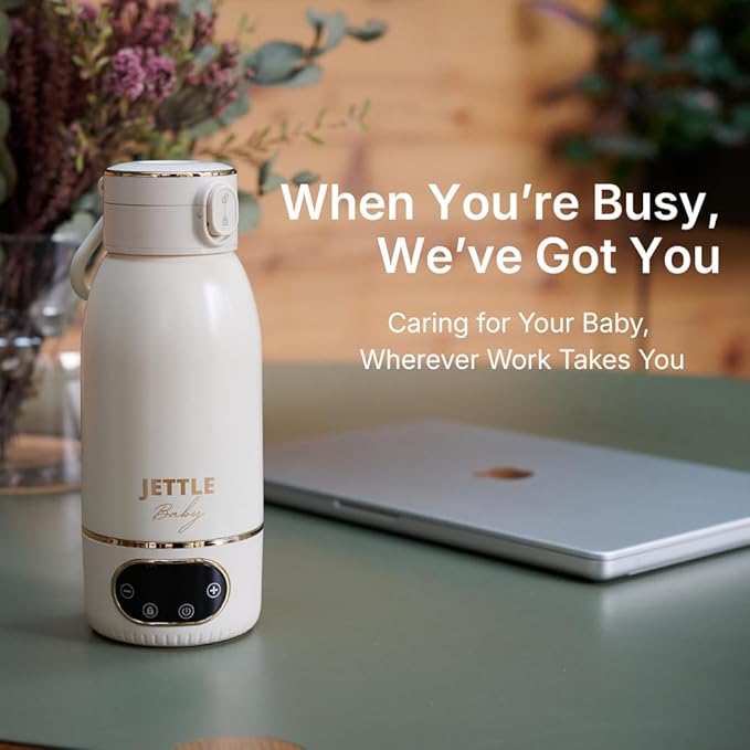 Portable Baby Milk Warmer - Cordless, Rechargeable Bottle Warmer for Breast Milk, Formula & Water, Baby-Safe Temperature Control, Travel-Ready, 500ml