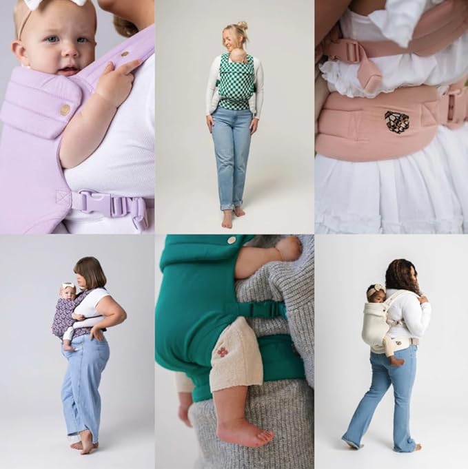 Mabē Monarch Ergonomic Baby Carrier – Premium Cotton Soft Structured Newborn to Toddler Carrier with Hip-Healthy Design, 3 Carry Positions (7-35lbs), Lightweight & Breathable, (Lilac Skies)