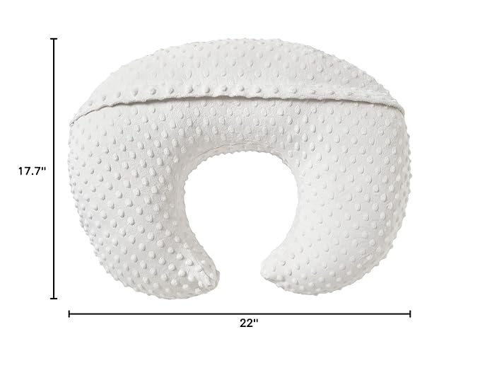 QUENESS Nursing Pillow and Positioner, Breastfeeding, Bottle Feeding, Baby Sitting Support with Removable Ultra Soft Cover, Tummy Time Support for Baby Boys and Girls (White)