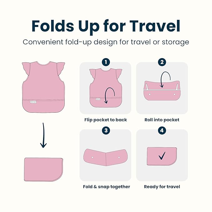 Tiny Twinkle Mess Proof Baby Bib for Girls | Waterproof Toddler Bib for Eating | Baby Apron for Feeding | Machine Washable | Perfect Shower Gift (Bows, 6–24M)