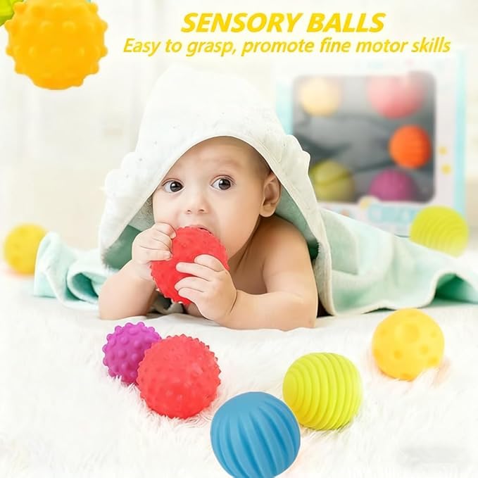 Baby Montessori Sensory Toys for 0-6 6-12 Months, Teething Toys for Babies 0 3 6 9 12 18 Months, Infant, Newborn Rattle Teether, Blocks, Soft Stacking Rings, Ideal Baby Boy Girl Gifts Set