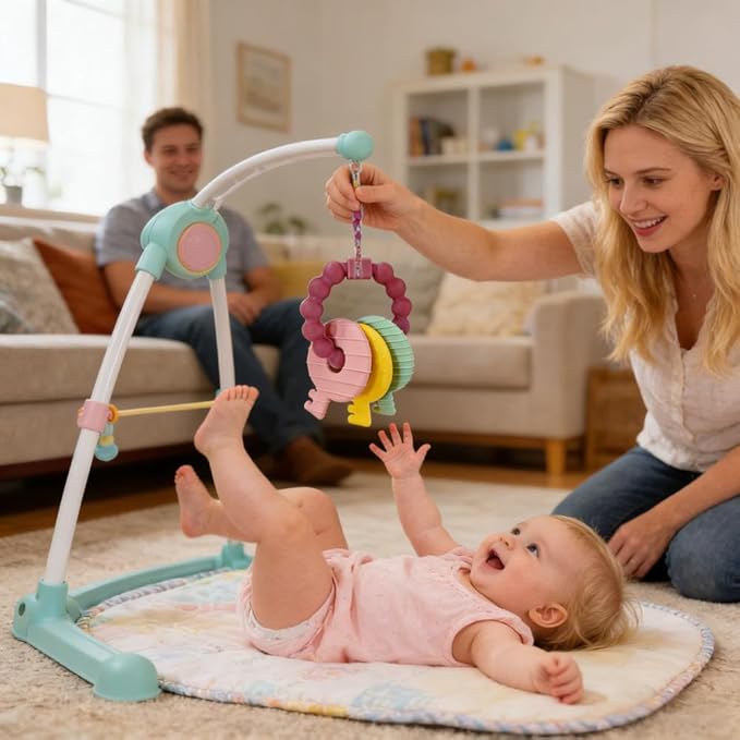 Baby Keys Toy, Teething Keys Toy for Toddlers 3-18 Months,Infants Sensory Silicone Chewable Keys Teether - Soothes Baby Gum Pain,BPA Free (Purple)