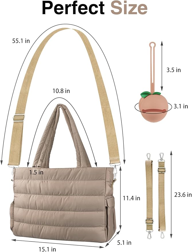 Diaper Bag Tote, Baby Diaper Tote Bags Crossbody Hospital Bag Travel Large Mommy Bag, with Silicone Pacifier Case