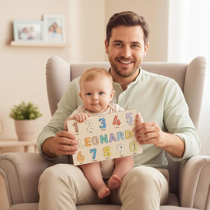 Personalized Wooden Name Puzzle for Kids Personalized Baby Name Puzzle for Toddlers Personalized Baby Gifts First Birthday Gift Wooden Puzzles Custom Toddler Learning