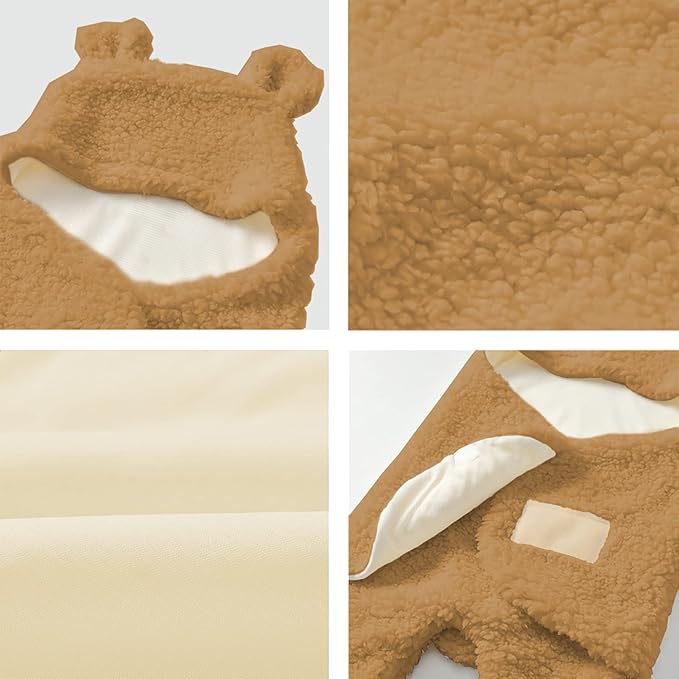Nunibum Baby Swaddle Blanket Boys Girls Cute Bear Plush Essential Receiving Blanket Ultra-Soft Newborn Registry Sleeping Wraps for Infant 0-6 Months - Brown