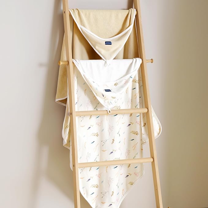 GRSSDER Baby Hooded Towel 2 Pack for Newborn, Super Soft Bath Towels with Original Designs, Ultra Absorbent Knit Terry, Large Toddler Towels with Hood for Boys Girls, Shower Gifts for Infant,34"x 34"