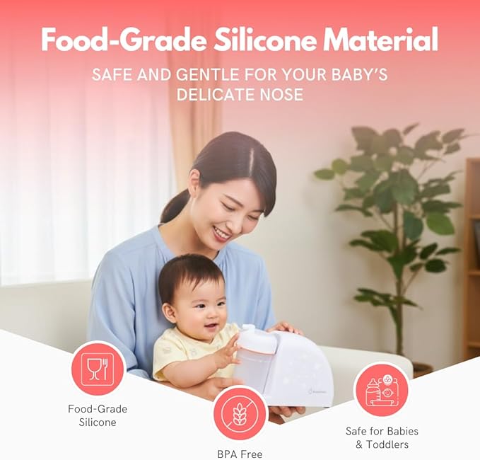 BabySmile – Baby Nasal Aspirator for S-504 Models | BPA-Free Electric Nose Cleaner for Mucus, Snot & Boogers | Simple Controls & Easy-to-Clean Parts | Infant & Toddler Nose Care