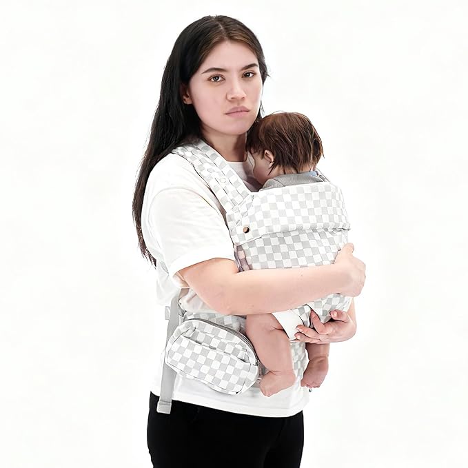 Baby Carrier Newborn to Toddler - Ergonomic Breathable Soft Structured Carrier with Breathable Mesh Lightweight Baby Holder with Lumbar Support Hands-Free Babywearing for Plus Size Parents White