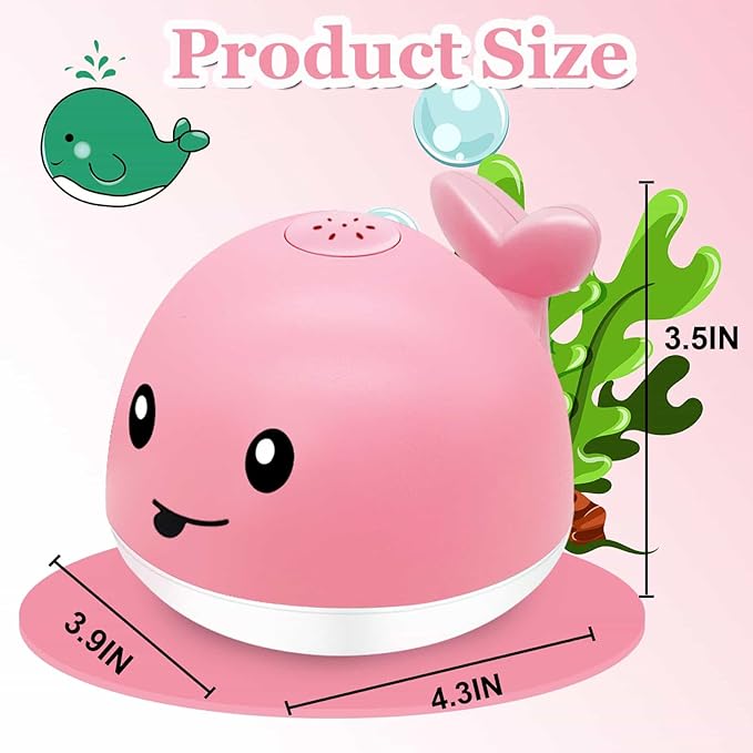 Baby Bath Toys 6-12 Months - Rechargeable Toddla Whale Bath Toys Sprinkler Light Up Pool Bathtub Tub Toys for Toddlers Infants Kids Ages 1-3 2-4 3-5 Spray Water Baby Easter Birthday Shower Gifts