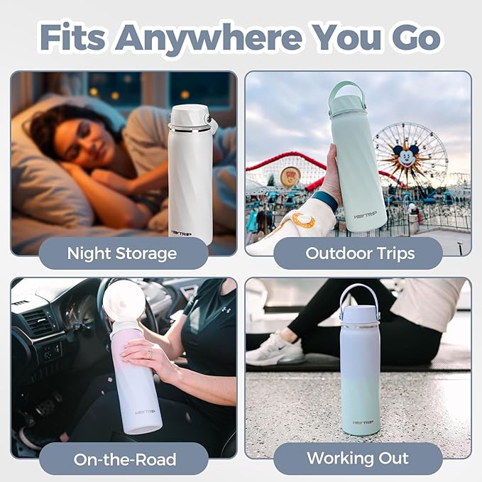 HEYTRIP Portable Breastmilk Cooler - 20oz Stainless Steel Milk Chiller Bottle for Travel & Work | Reusable Breastmilk Storage Container, 36+ Hour Cooling, TSA Approved | White