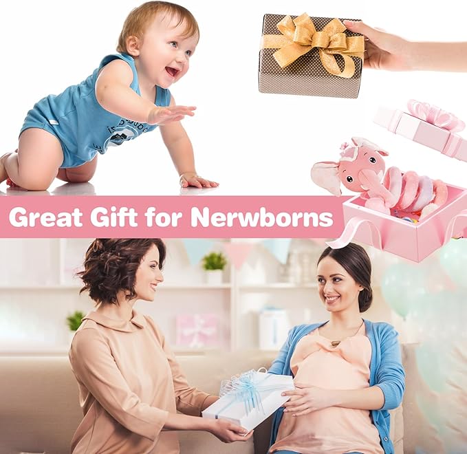 FATI Car Seat ToysBaby Toys 0-6 Months, Spiral Plush Baby Toy for Baby Crib Carseat, Sensory Toys with Squeaker Teether Rattles for 0 3 6 9 12 Months Babies Ideal Gifts