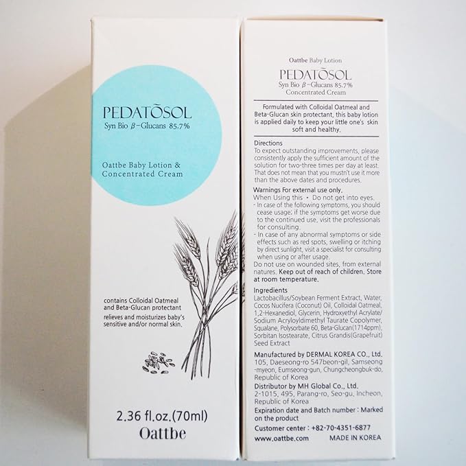 PEDATOSOL Baby Lotion - Pediatrician-Formulated Hydrating Lotion For Sensitive & Dry Skin, 2.36 Fl Oz