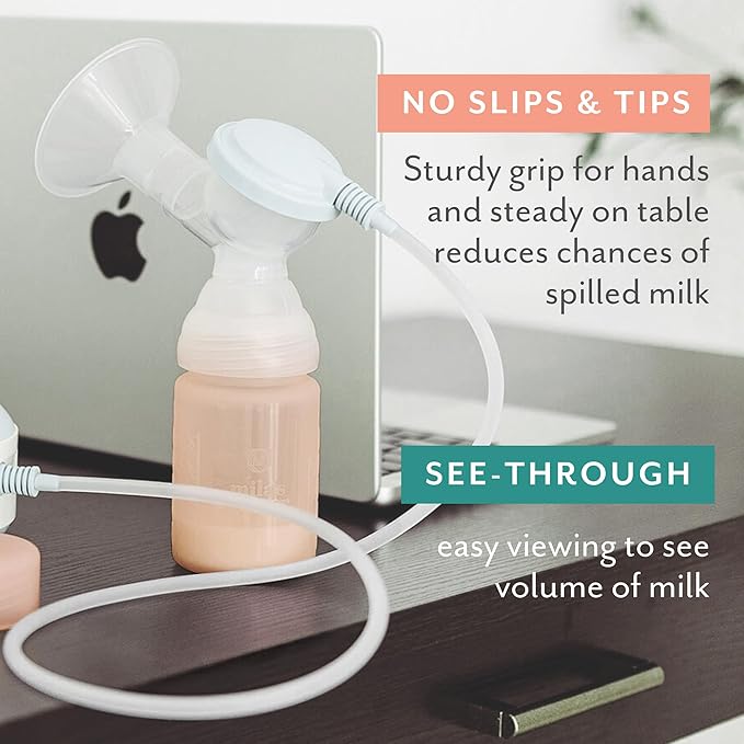 Mila's Keeper Silicone Breast Milk Storage Bottles, for Pumping, Storing and Feeding, Fits Leading Pumps and Nipples, 6 oz Silicone Milk Storage Containers, Wide Pink Sands, Set of 3