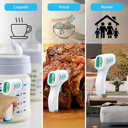 ONE-CARE Digital Infrared Thermometer HTD8813C - Non-Contact, Homedics Thermometer, High Accuracy, Fast Reading, Body & Room Temp, Newborn Baby to Adult, Fever Alarm, Large Display