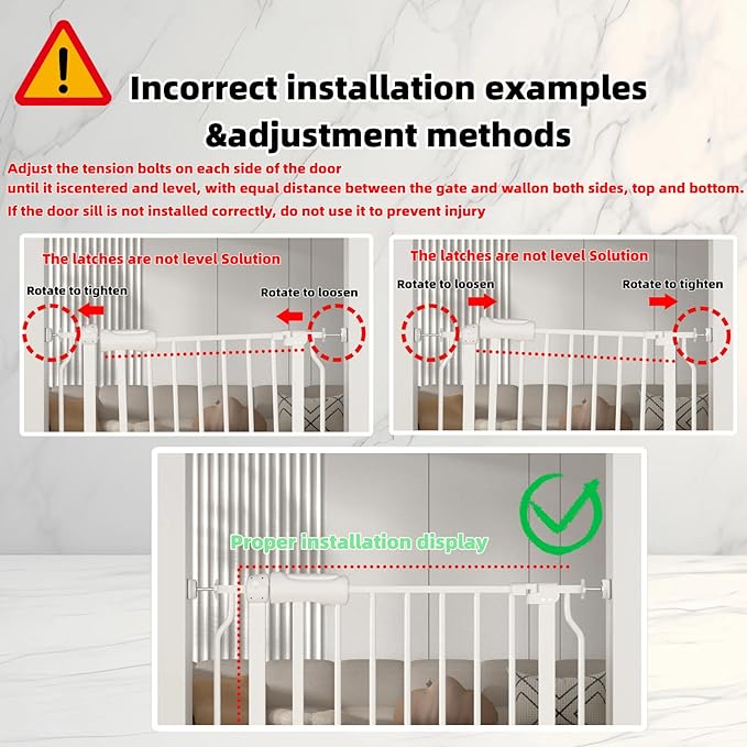 TSAYAWA 57.5"-62" Extra Wide Auto Closing Baby Safety Gate for Stairs & Doorways, Pressure Mounted No Drill Pet Gate with Walk-Through Door - Heavy Duty Childproof Gate for Toddlers, Kids, Dogs