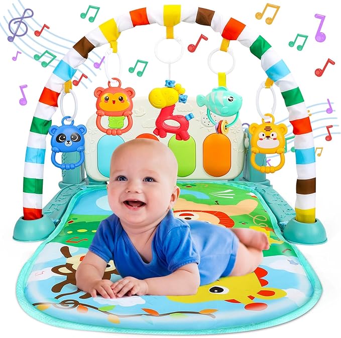 TOY Life Baby Play Mat for Babies 0-6 Months - Tummy Time Mat Activity Center, Kick and Play Piano Playmat Gym for Newborn Babies 0 to 3 6 9 12 Months