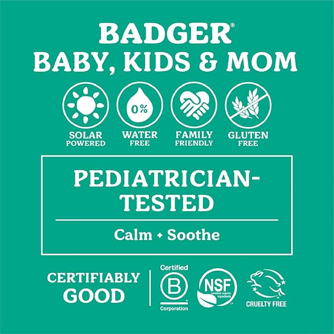 Badger Baby Diaper Rash Cream, Zinc Oxide Diaper Cream for Babies, Natural Skin Barrier Cream with Organic Sunflower Oil & Beeswax, 2.9 fl oz, 2-Pack