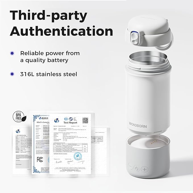 Portable Bottle Warmer for Travel, Dishwasher Safe, 3X Faster & Even Heating, 8 Feeds per Charge, 17oz, 1℉ Precise Adjust, Thaw, Keep Warm, Use While Charging, for Breastmilk & Formula