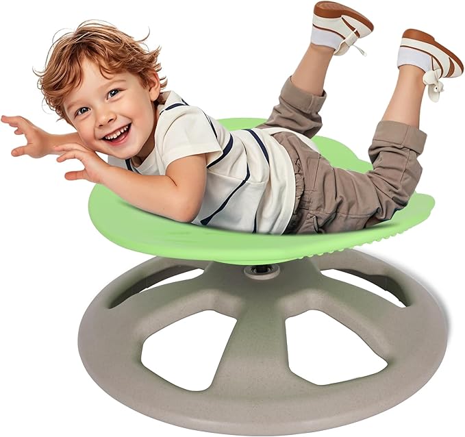 Spinning Chair for Autistic Kids with Handle, Sensory Swivel Chair, 220LBS Weight Capacity, Sensory Toy for Children with ADHD/Autism, Training Body Coordination, 3+ Years (Light Green)