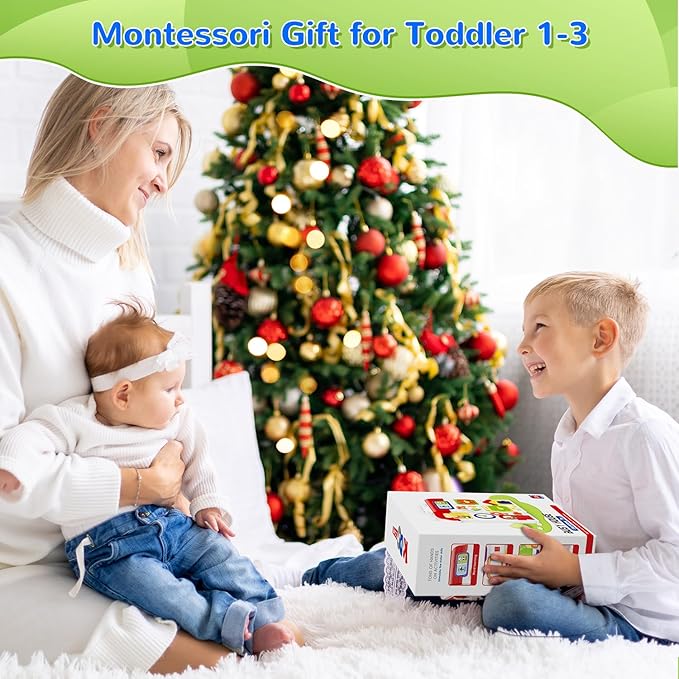Montessori Toys for 1 Year Old Boy Girl, Musical Montessori Busy Board for 12-18 Month Age, Educational Montessori Toy for Toddlers 1-3, Birthday Gift for 1+ Year Old Boy Girl