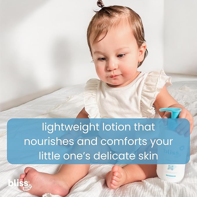 Bliss Baby Care Essentials Gift Set, Fragrance-Free - Baby Wash & Shampoo, Diaper Rash Cream, Baby Lotion & Hooded Bath Towel - Hypoallergenic, Dermatologist Tested, Clean & Vegan Baby Gift Set