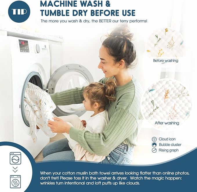 GRSSDER Ultra Soft Absorbent Muslin Cotton Baby Hooded Towel 2 Pack with Original Patterns, Extra Large Size 35"x 35" Swaddle Wrap for Newborn Infant and Toddler