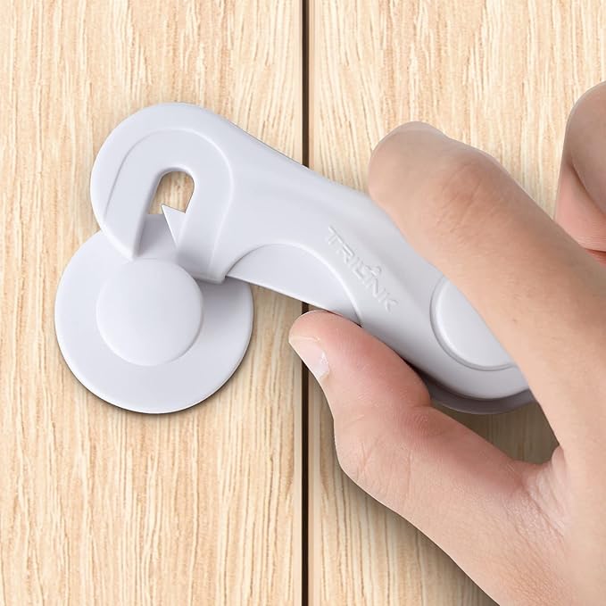 Cabinet Locks for Babies 6 Pack, Baby Proofing Baby Safety Locks, Child Locks for Cabinets, Fridge Locks for Kids, Strong Adhesive No Drilling-Durable-Multifunctional for Furniture Kitchen