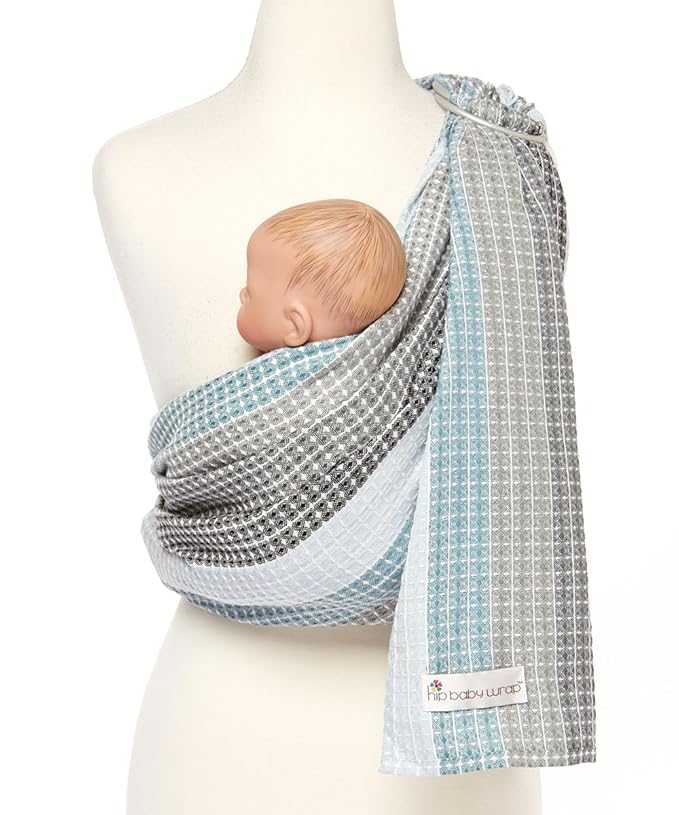 Hip Baby Wrap - Baby Wraps Carrier for Infants and Toddlers - Soft, Durable Cotton Toddler Sling Carrier for Babies 8-35 lbs - Comfortable, Versatile for Nursing, Baby Shower Gifts - Moon Honeycomb