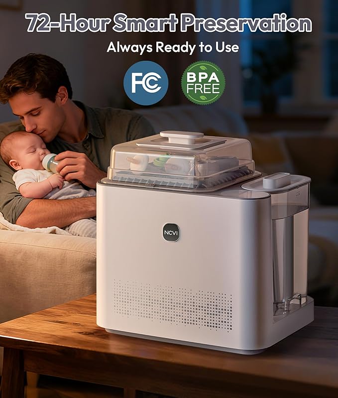 NCVI Baby Bottle Washer Sterilizer and Dryer Pro, Holds 6 Bottles & Pump Parts, Large Steam Sanitizer Cleaning Machine for All Bottles, 4 in 1(Wash|Sterilize|Dry|Storage), 19/29min Washing time