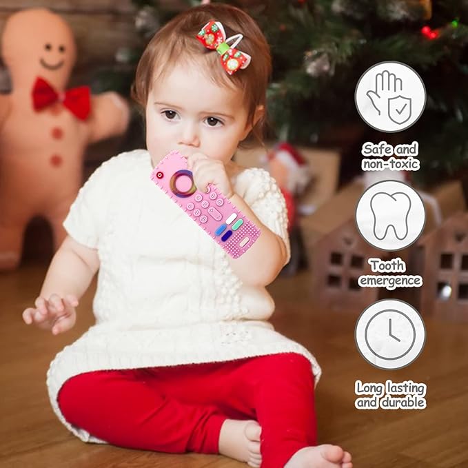 YAPROMO Baby Teething Toys,Reomte Teether Toys, Silicone Chew Toy for Babies 18+ Months, Remote Control Shape Teething Toys, Early Educational Toy BPA Free & Refrigerator Safe