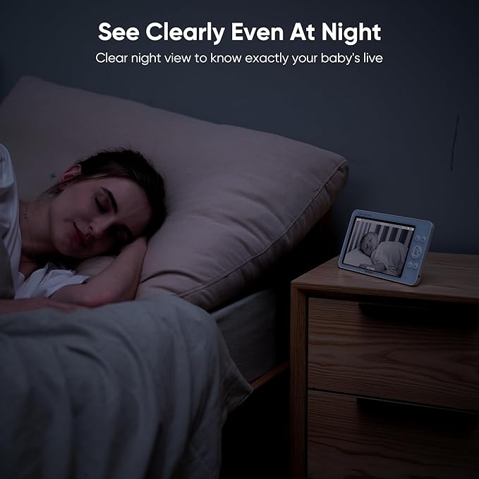 bonoch MegaView Baby Monitor with 2 Cameras, 7" 720P Split Screen Baby Monitor No WiFi, Video Monitor with Camera and Audio, 6000mAh, VOX Mode, 2 Way Audio, Remote PTZ, Night Vision, Gifts for Parents