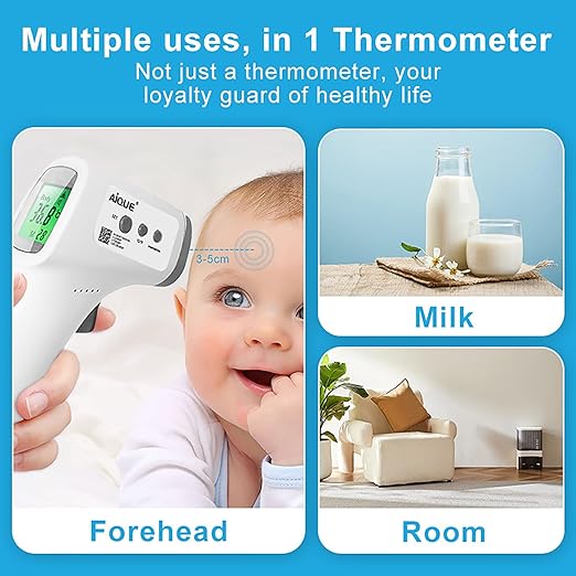 Thermometer for Adults,Kids and Baby,Forehead Thermometer,Medical Touchless Thermometer with LED Display,3 Color Fever Alarm, 2 in 1 Forehead & Object Mode