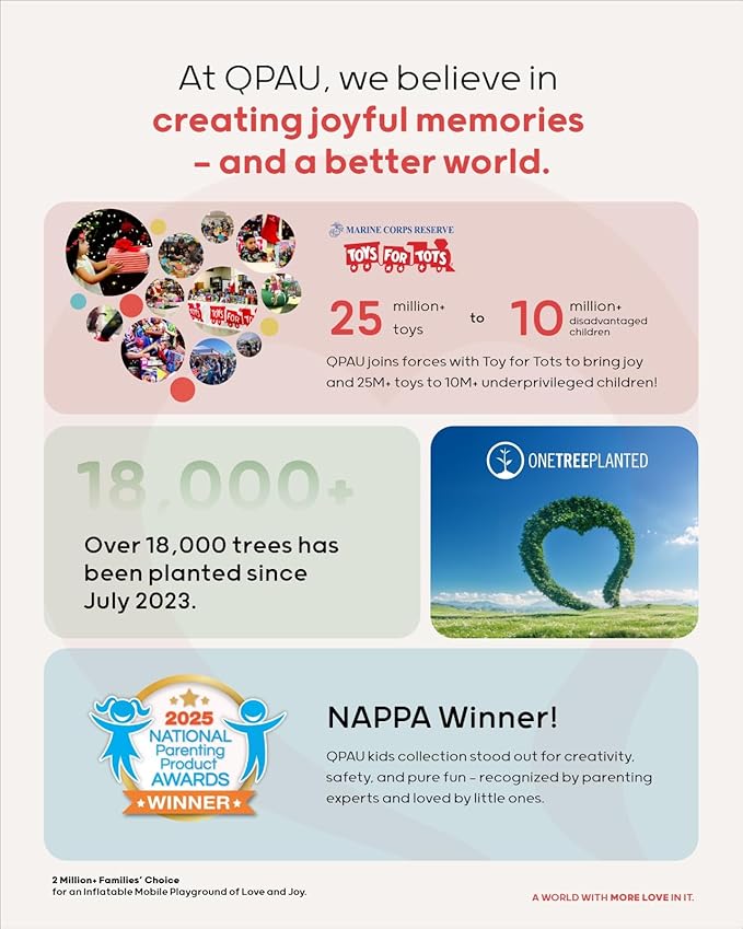 QPAU Blow up Inflatable Toddler Travel Bed with Sides, Toddler Air Mattress for Camping, Traveling, Hotel, or Home Use, Hand Pump Included