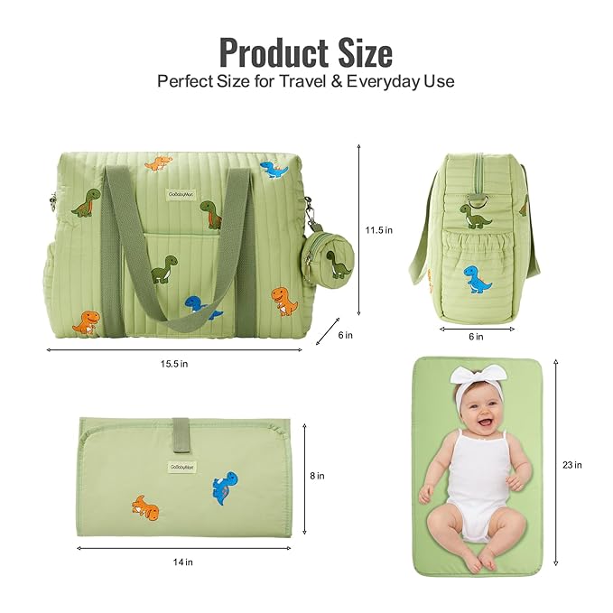 3pc Diaper Bag Tote Set, Hospital Bag for Labor & Delivery, Maternity Travel Bag with Changing Pad & Pacifier Case