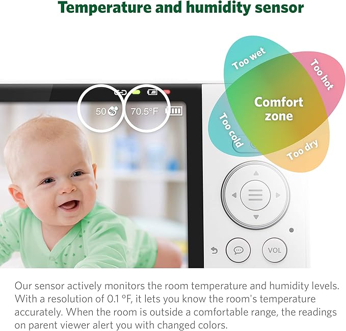 LeapFrog LF930HD Baby Monitor, 7” 720p HD Display,Video Baby Monitor with Camera and Audio, 1080p Smart Remote Access,360° Pan & Tilt,Color Night Light &Vision, Two-Way Intercom