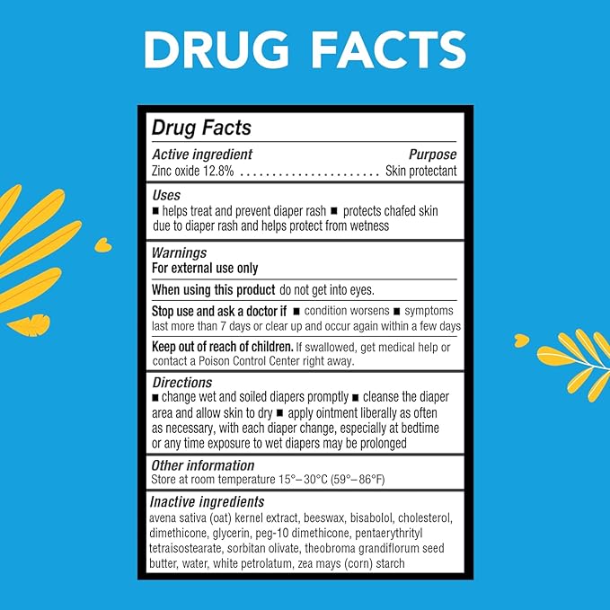 Triple Paste Multi-Purpose Baby Healing Ointment, 2 oz Tube, Baby Diaper Rash Cream and Skin Protectant for Hands, Face & Bottom Treats, Soothes and Prevents with Zinc Oxide (Packaging May Vary)