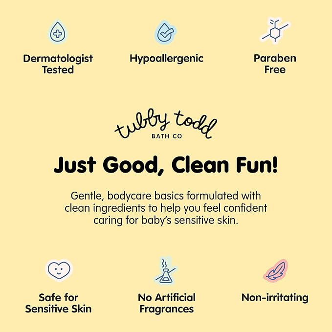 TUBBY TODD 3-Step Baby Bath & Skincare Routine - The Regulars Bundle - 2oz Baby Shampoo and Body Wash, 2oz Everyday Lotion & 1oz All Over Ointment - Lavender Rosemary