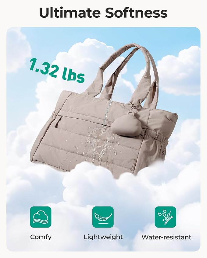 BAGSMART Diaper Bag Tote, Hospital Bag for Labor Delivery, Puffy Maternity Travel Diaper Tote, Baby Bag with Pacifier Case