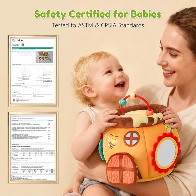 Baby Toys 6-12 Months, Surprise Honey Pot with Sensory Stuffed Animals, Rattle, Crinkle, Mirror, Montessori Toys for Baby Toys 1 Year Old, Infant Toys Christmas Gifts Stocking Stuffers Birthday