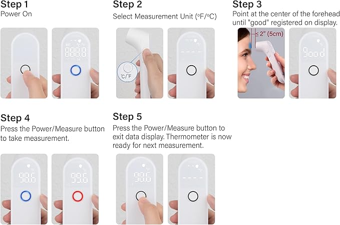Innovo iF100B Touchless Digital Forehead Basal Thermometer, Non-Contact with Fever Alert Detection